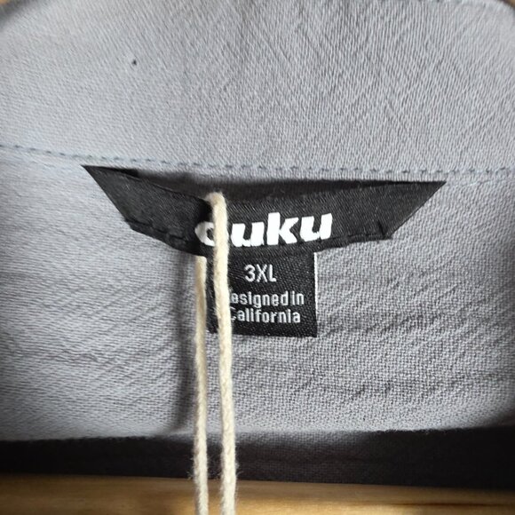 Duku Shirt Mens Size 3XL Gray Textured Linen Blend Button Down Regular Fit NWT - Picture 14 of 14